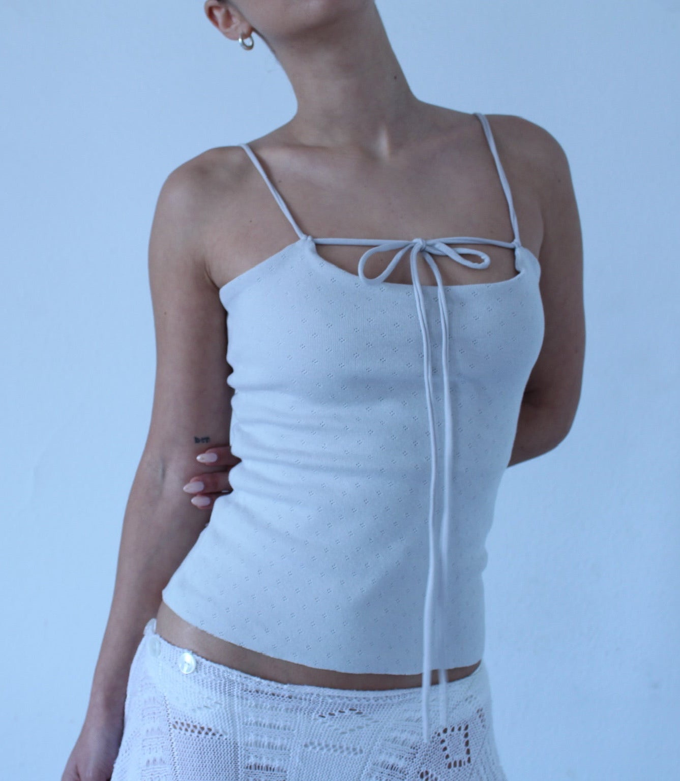 The Spoon Top (In Light Gray Pointelle)