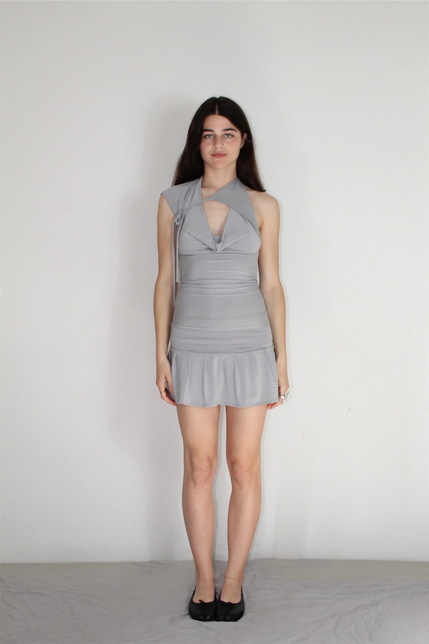 The Mevanou Mini Skirt (In Medium Gray)