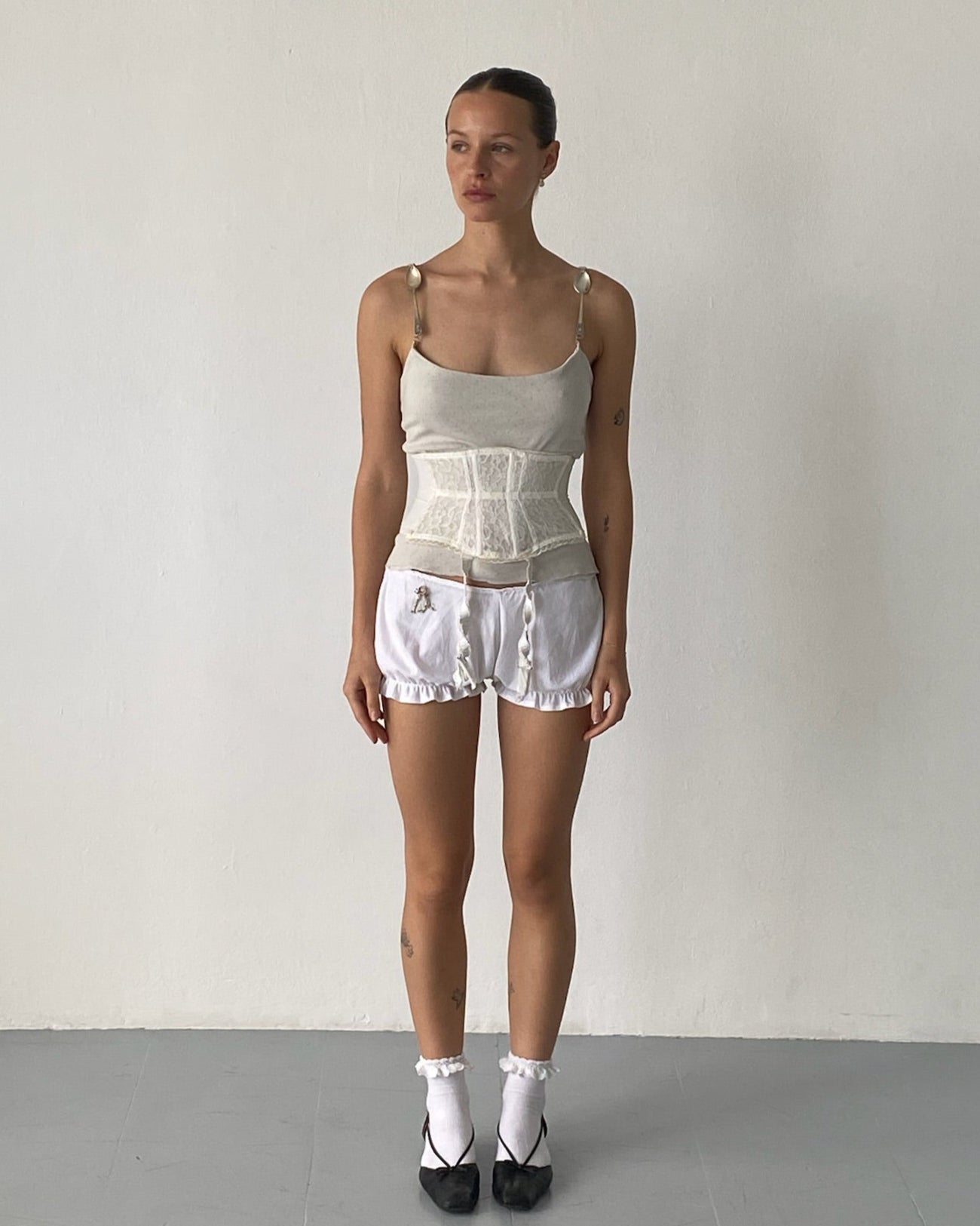 The Spoon Top (in Light Gray Pointelle)