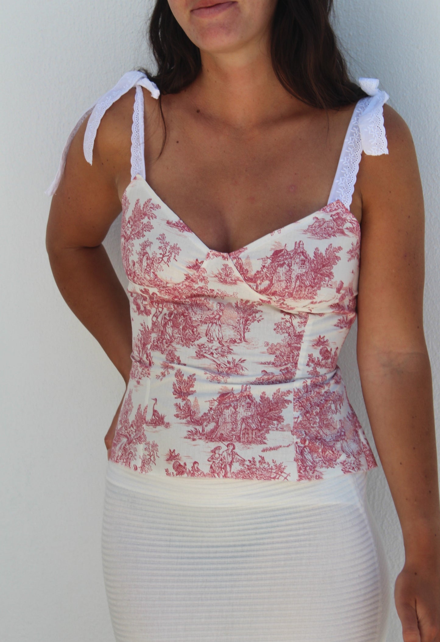The Meadow Top (In Red Toile)