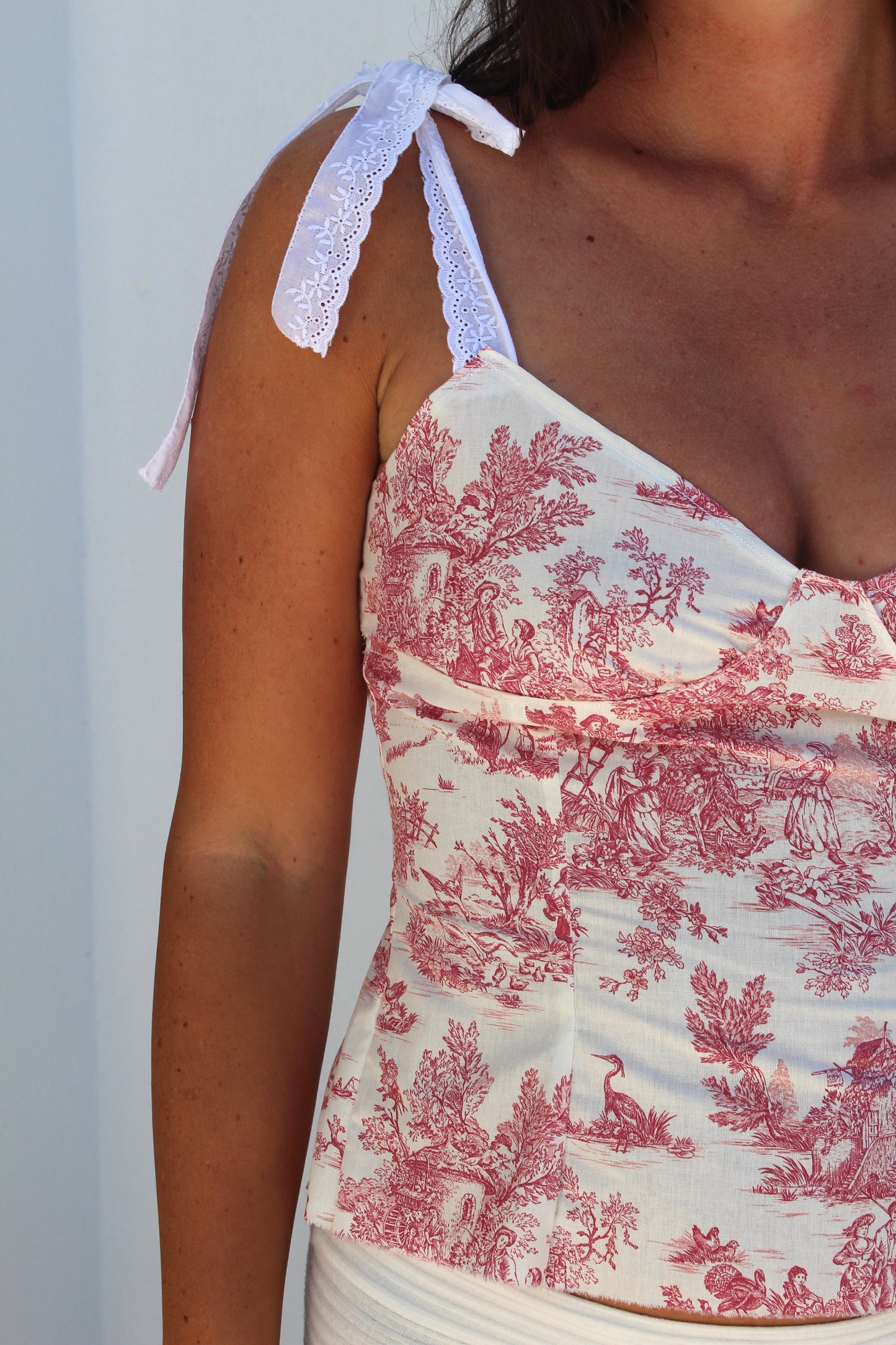 The Meadow Top (In Red Toile)