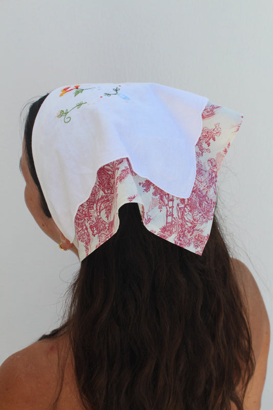 The Willow Headscarf (In Red Toile)