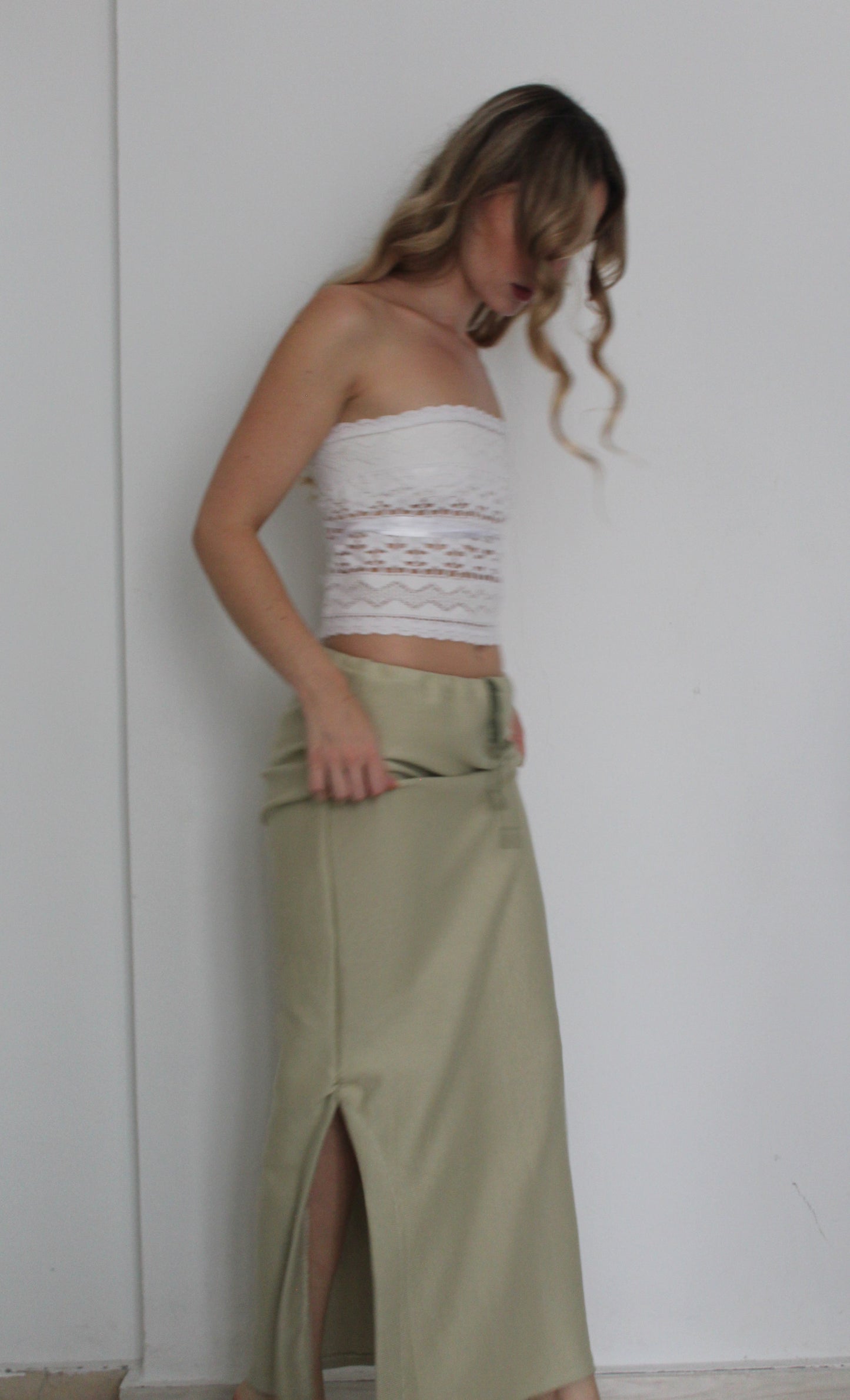 The Knit Skirt (In Sage Green)
