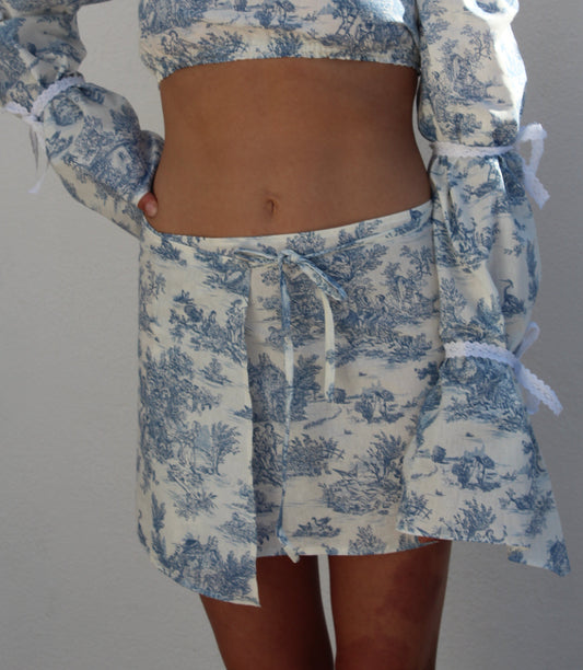 The Wrap Skirt (In Blue Toile)